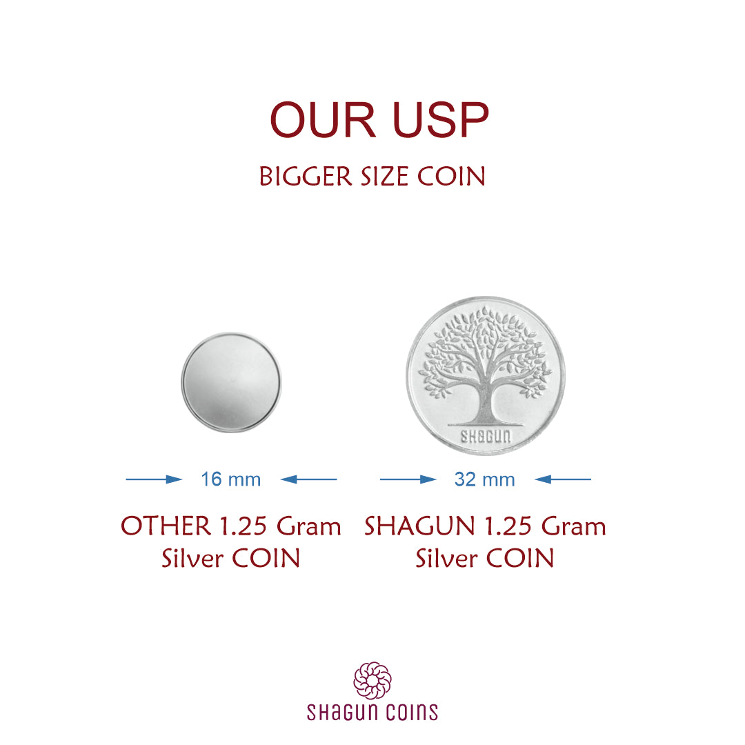 1.25 Gram Big Size Silver Coin - Diwali