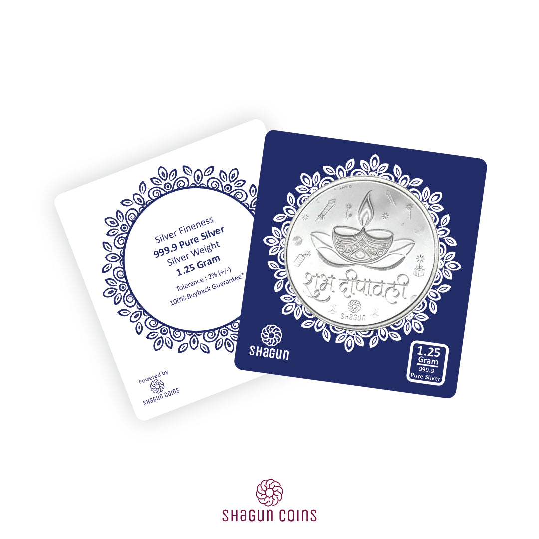 1.25 Gram Big Size Silver Coin - Diwali