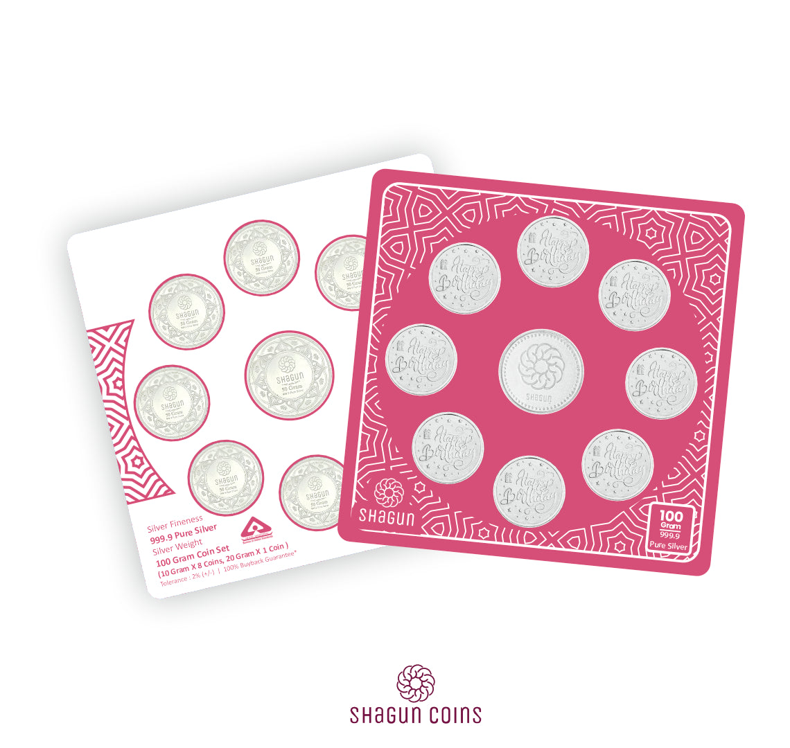 100g Silver Coin Set - Birthday