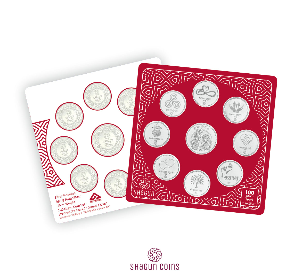 100g Silver Coin Set - Saptpadi