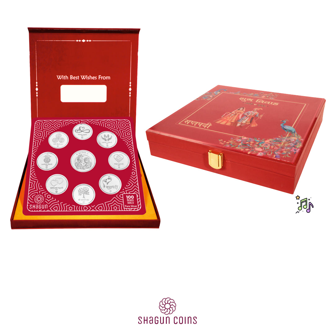 100g Silver Coin Set - Saptpadi
