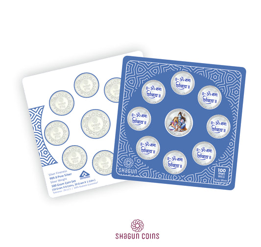 100g Silver Coin Set - Shiv Ji