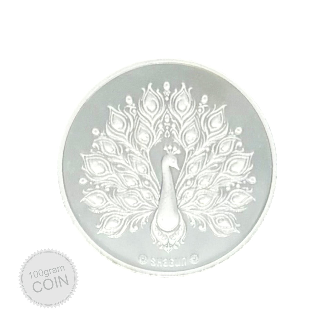 100 Gram Silver Coin - Peacock