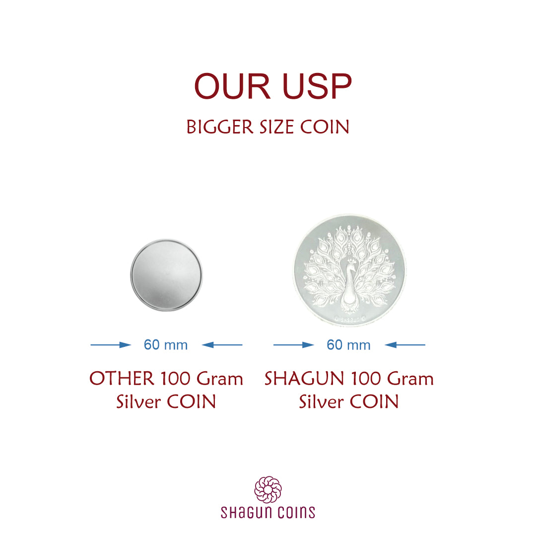 100 Gram Silver Coin - Peacock