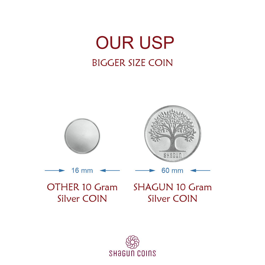 10 Gram Big Size Silver Coin - Tree