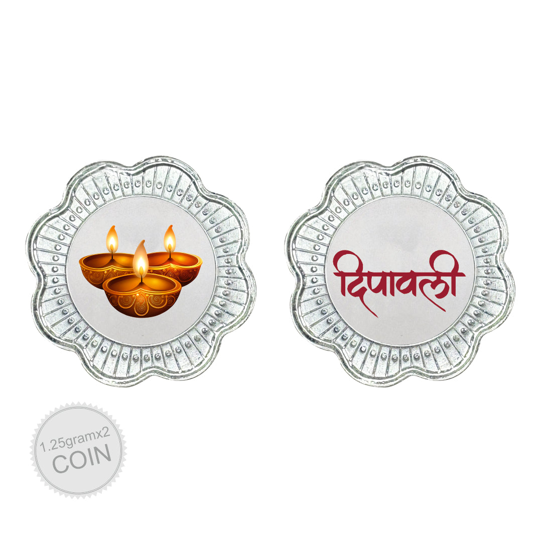 2.5 Gram Silver Coin Set - Diwali