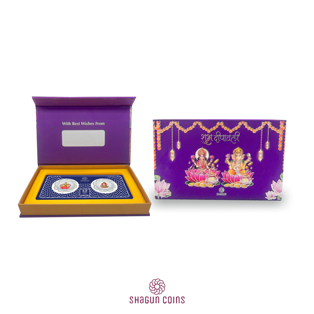 2.5 Gram Silver Coin Set - Laxmi Ganesh ji (Printed)