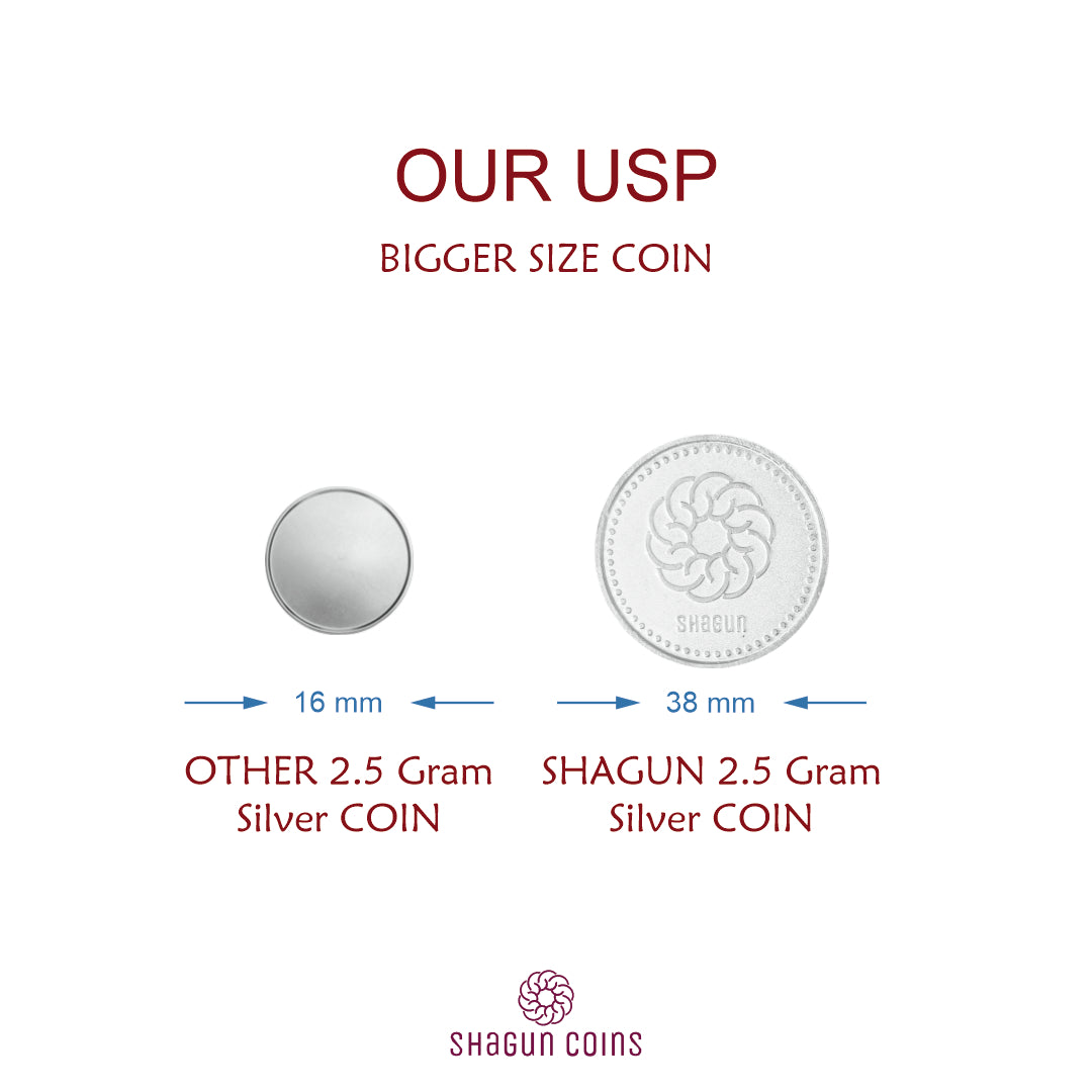 2.5 Gram Big Size Silver Coin - Shagun