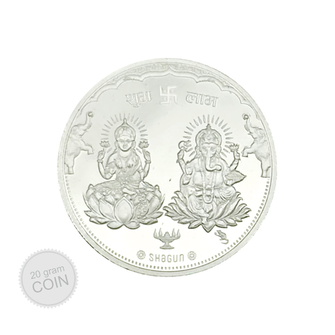 20 Gram Silver Coin - Lakshmi Ganesh Ji