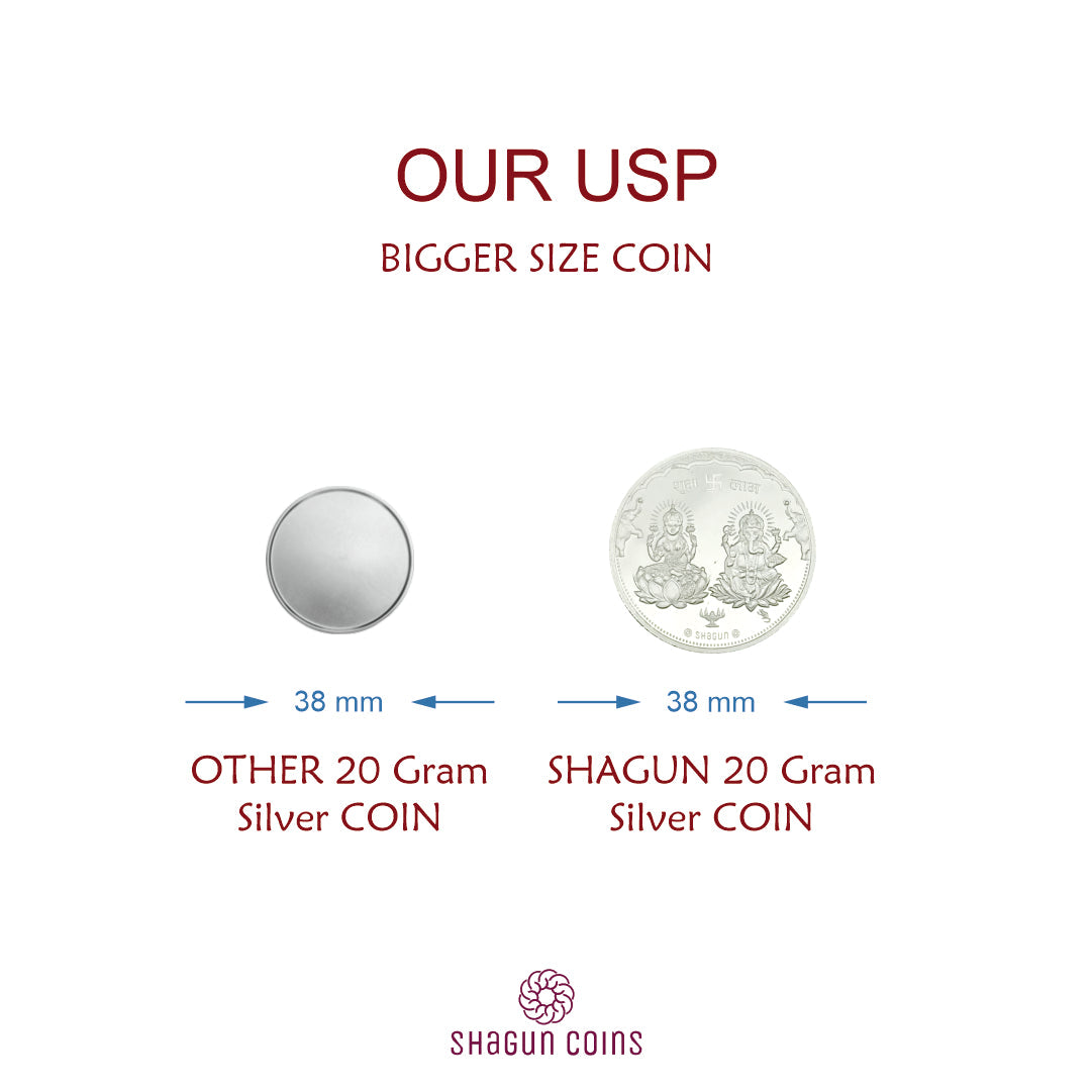 20 Gram Silver Coin - Lakshmi Ganesh Ji