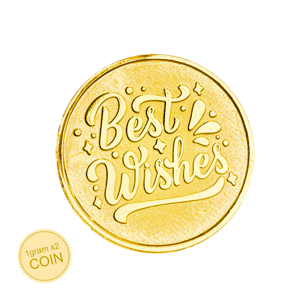 2 Gram Gold Coin Set - Best Wishes