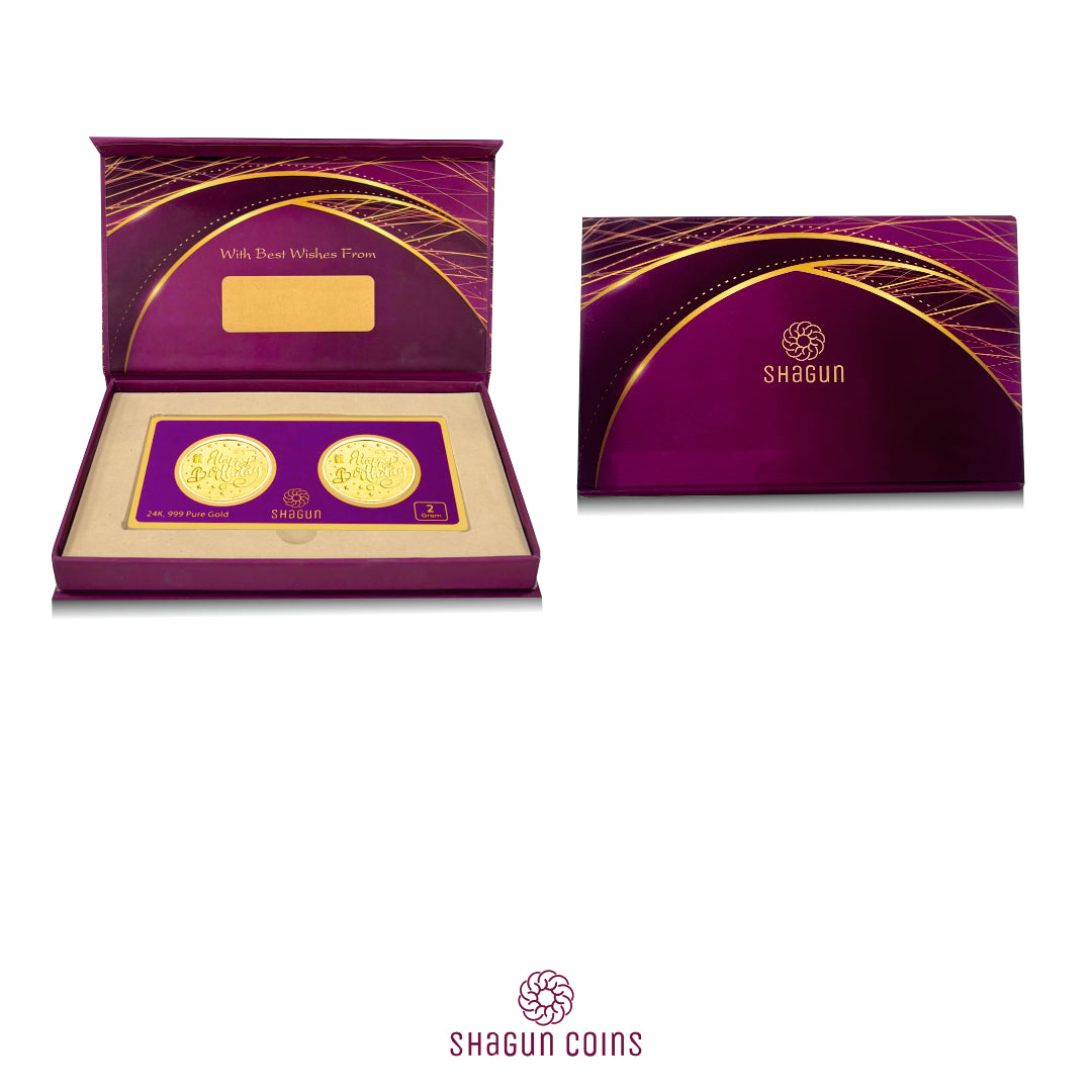 2 Gram Gold Coin Set - Birthday