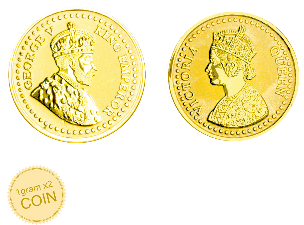 2 Gram Gold Coin Set - King & Queen