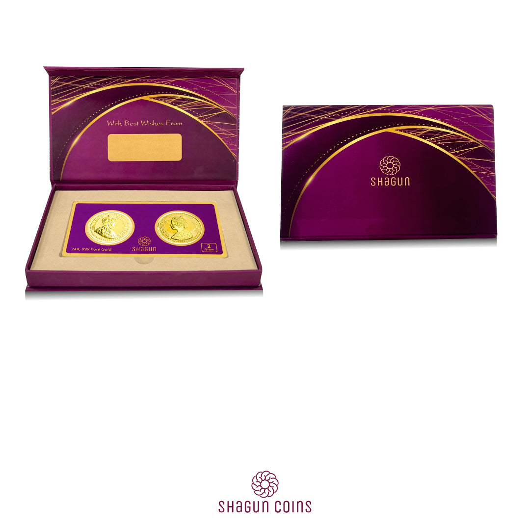 2 Gram Gold Coin Set - King & Queen