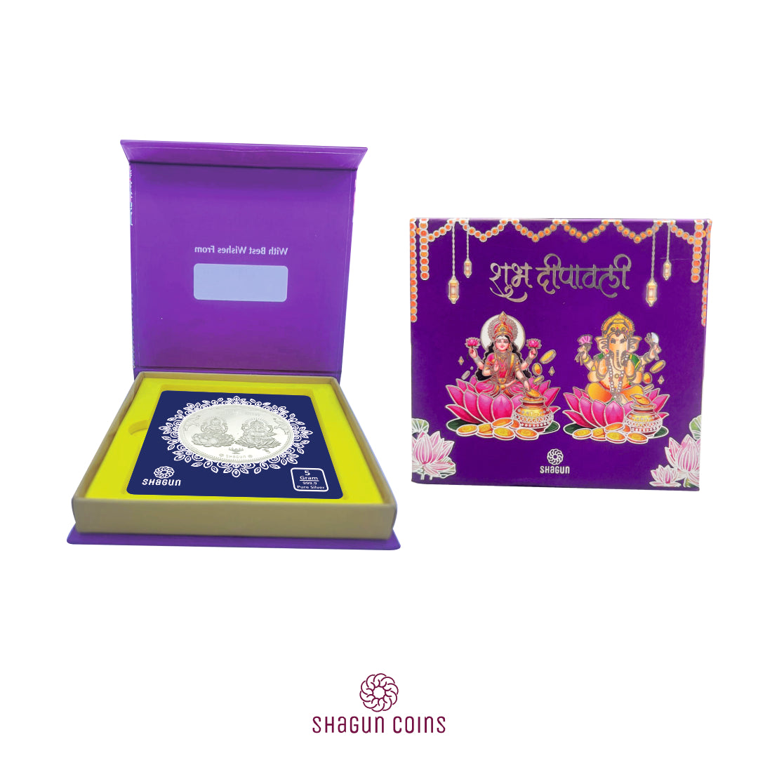 5 Gram Big Size Silver Coin - Lakshmi Ganesh Ji