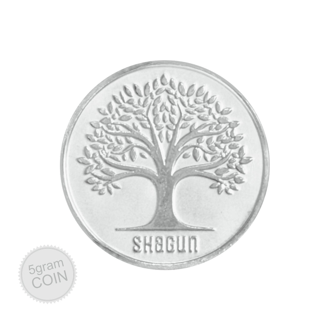 5 Gram Big Size Silver Coin - Tree