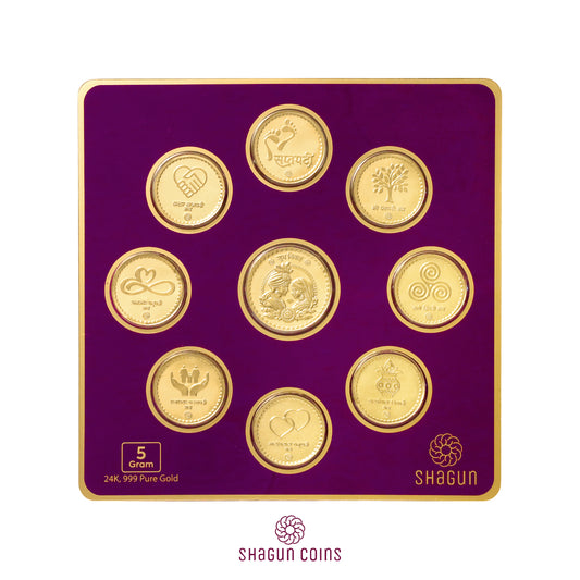5 Gram Gold coins set - Satpadi