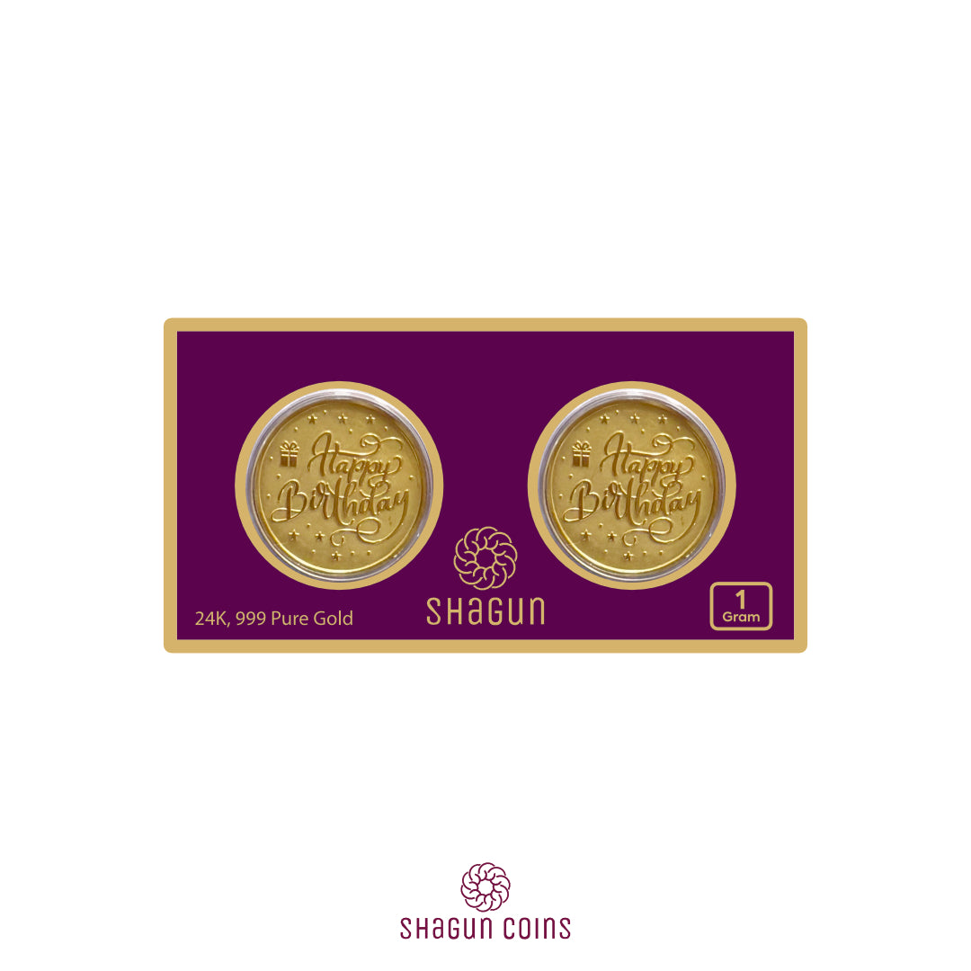 1 Gram Gold Coin Set - Birthday
