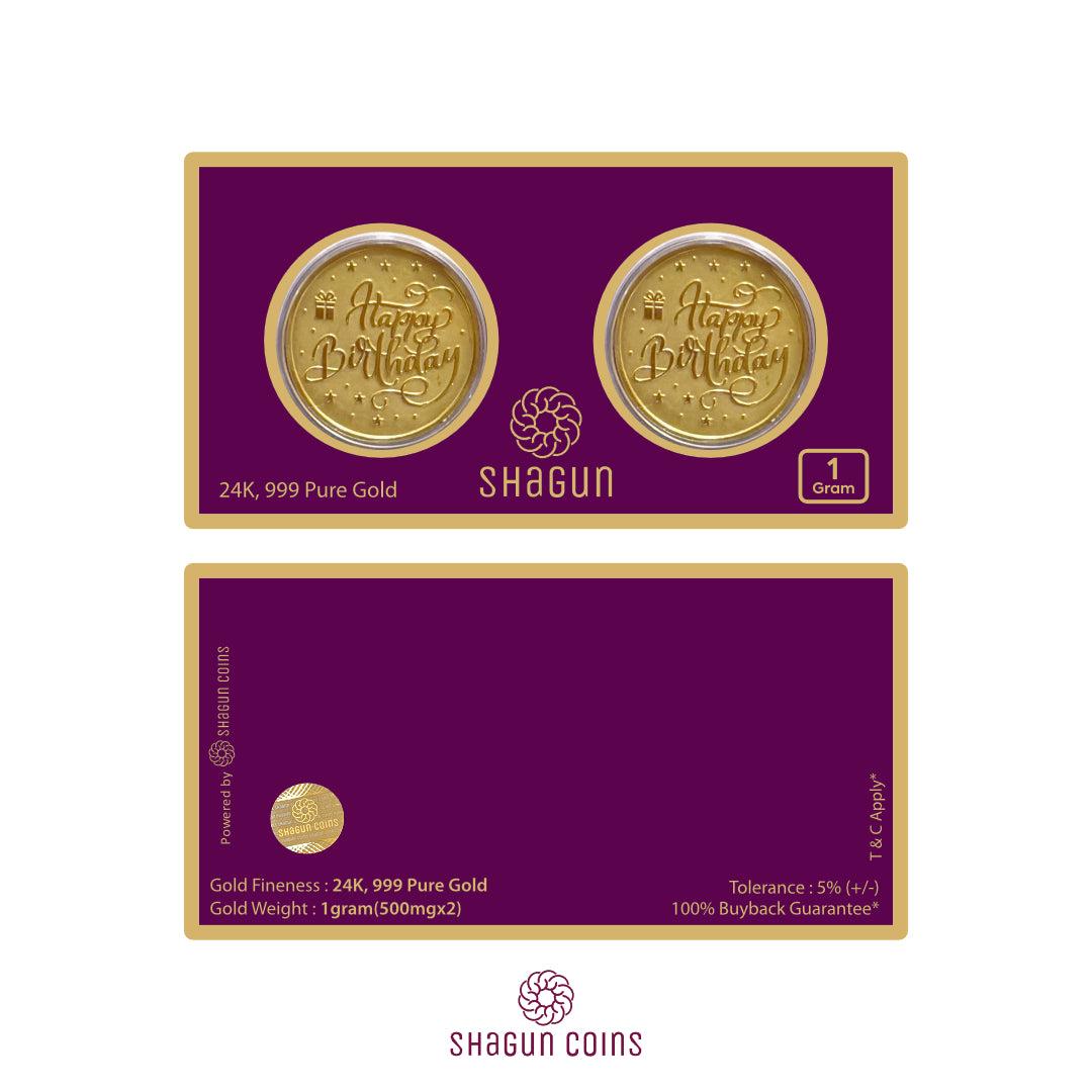 1 Gram Gold Coin Set - Birthday