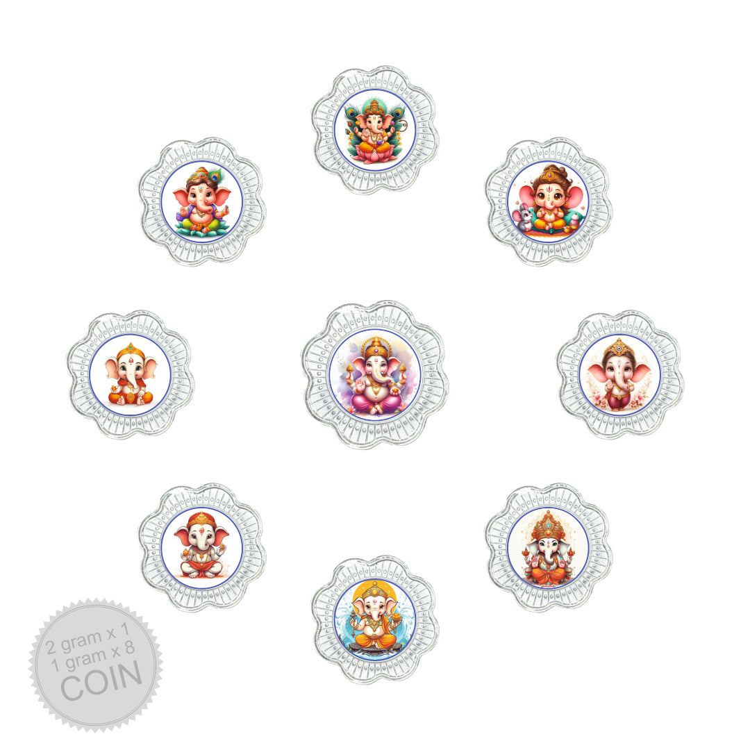 10g Silver Coin Set - Ganpati