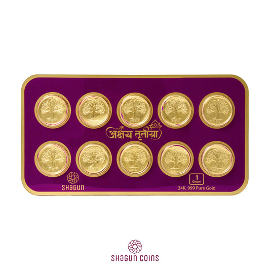 1 Gram Gold Coin set ( 100 mg x 10 pcs. )