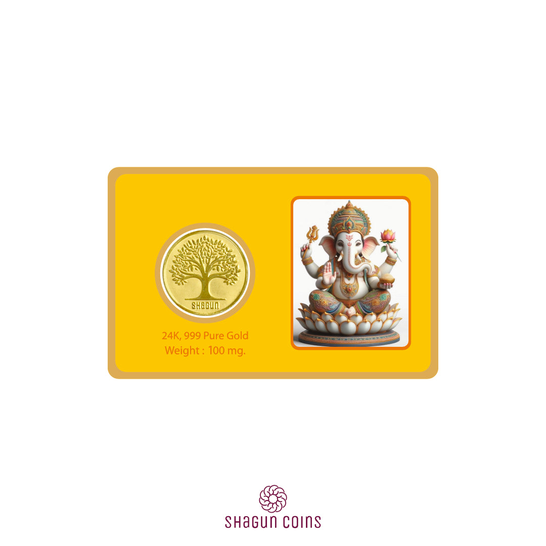 100mg Gold Coin - Ganesh Ji