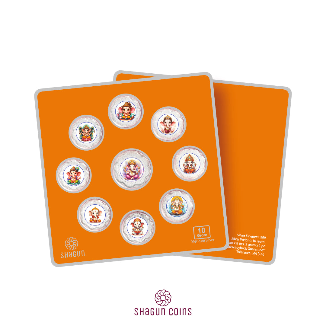 10g Silver Coin Set - Ganpati