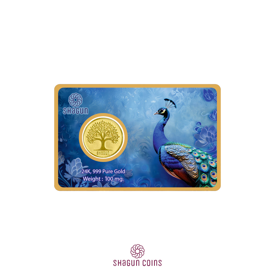 100mg Gold Coin - Peacock