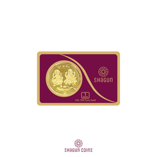 1 Gram Gold Coin - Laxmi Ganesh Ji
