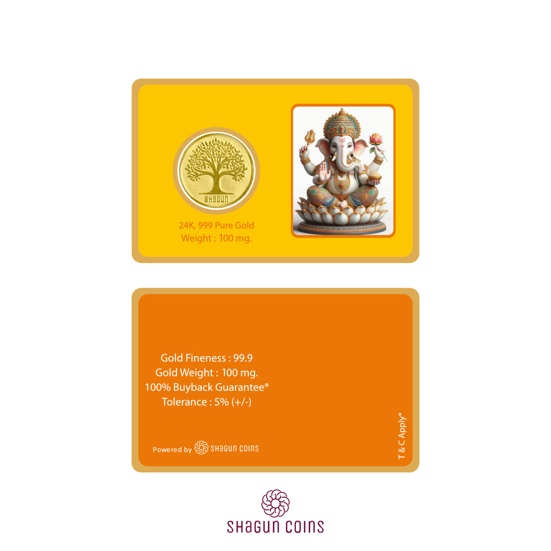 100mg Gold Coin - Ganesh Ji