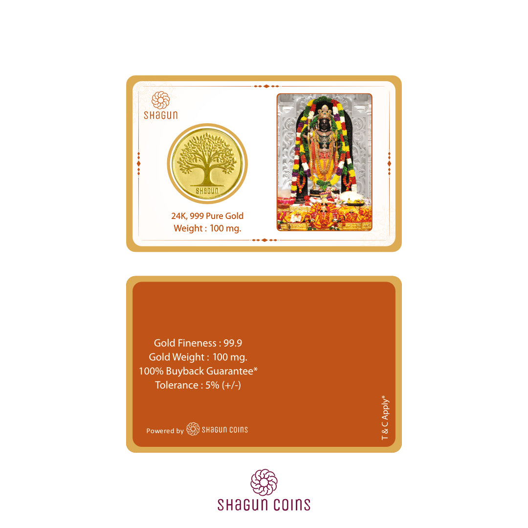 100mg Gold Coin - Ram Lalla Ji