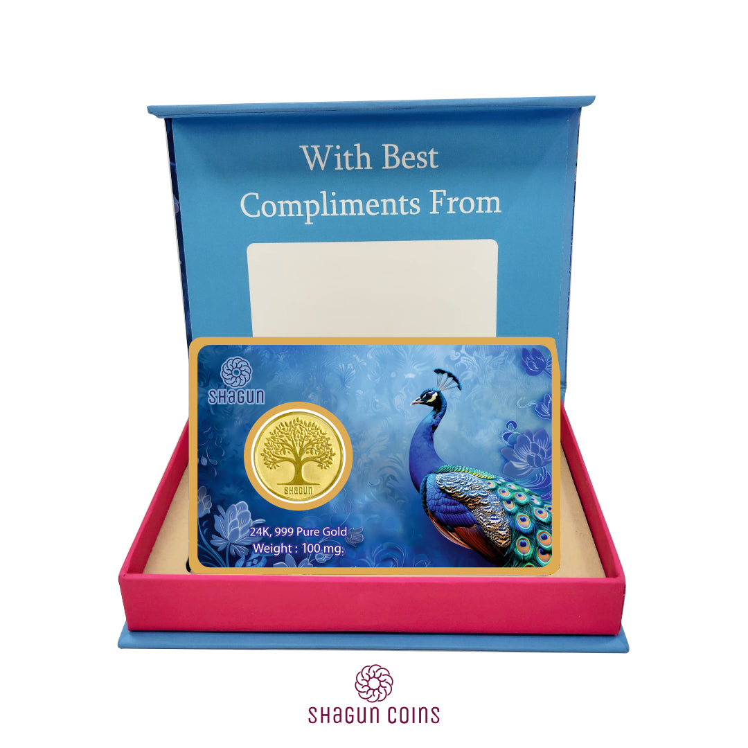100mg Gold Coin - Peacock