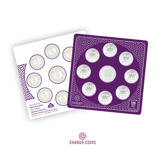 100g Silver Coin Set - Diwali 1