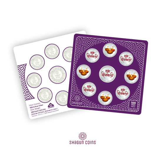100g Silver Coin Set - Diwali 4