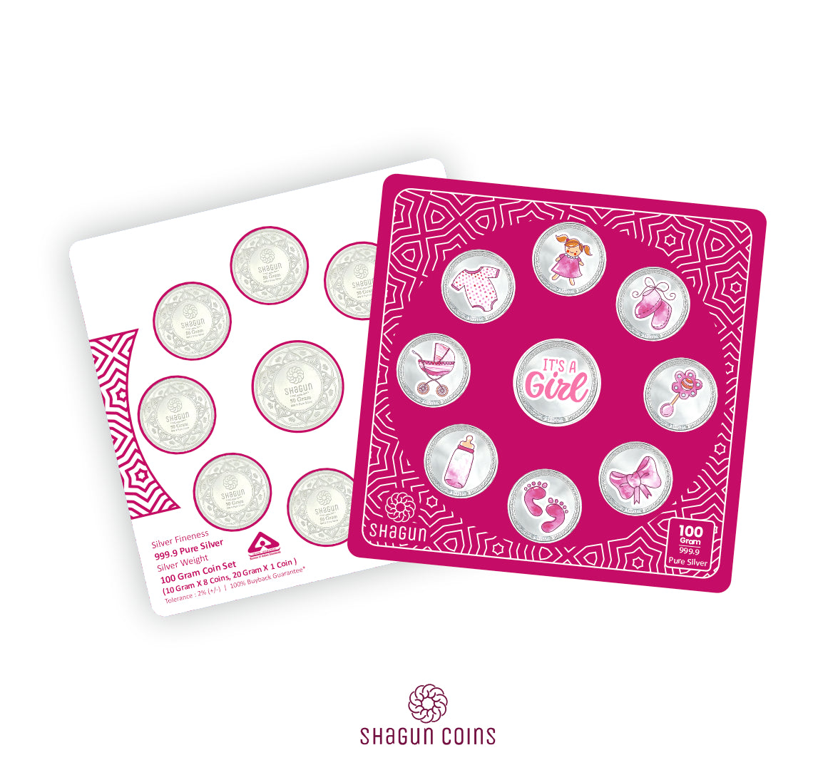 100g Silver Coin Set - It's Girl