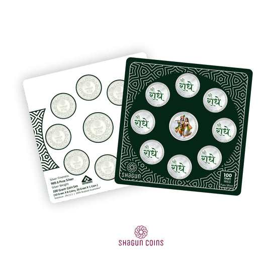 100g Silver Coin Set - Krishna Ji