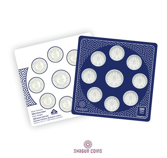 100g Silver Coin Set - Peacock