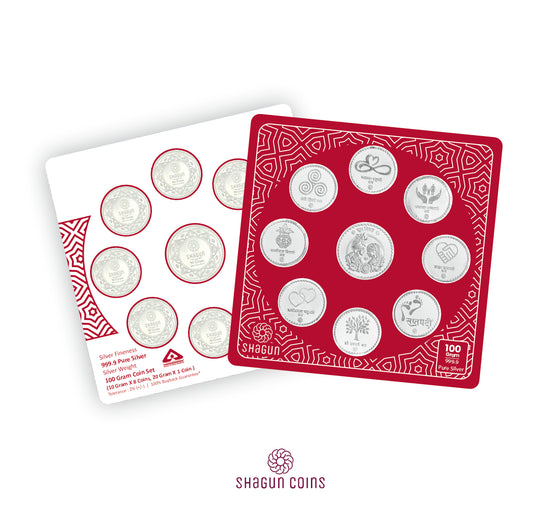 100g Silver Coin Set - Saptpadi