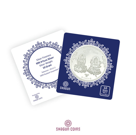 10 Gram Big Size Silver Coin - Lakshmi Ganesh Ji