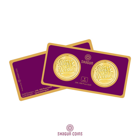 1 Gram Gold Coin Set - Best Wishes