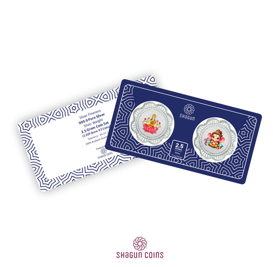 2.5 Gram Silver Coin Set - Laxmi Ganesh ji (Printed)