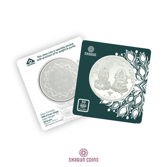 50 Gram Silver Coin - Lakshmi Ganesh Ji