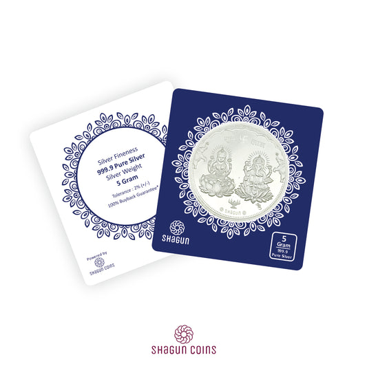 5 Gram Big Size Silver Coin - Lakshmi Ganesh Ji