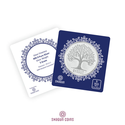 5 Gram Big Size Silver Coin - Tree