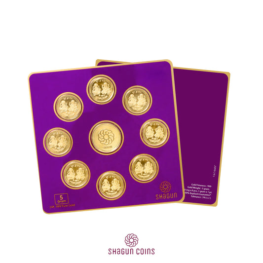 5 Gram Gold Coin Set - Diwali