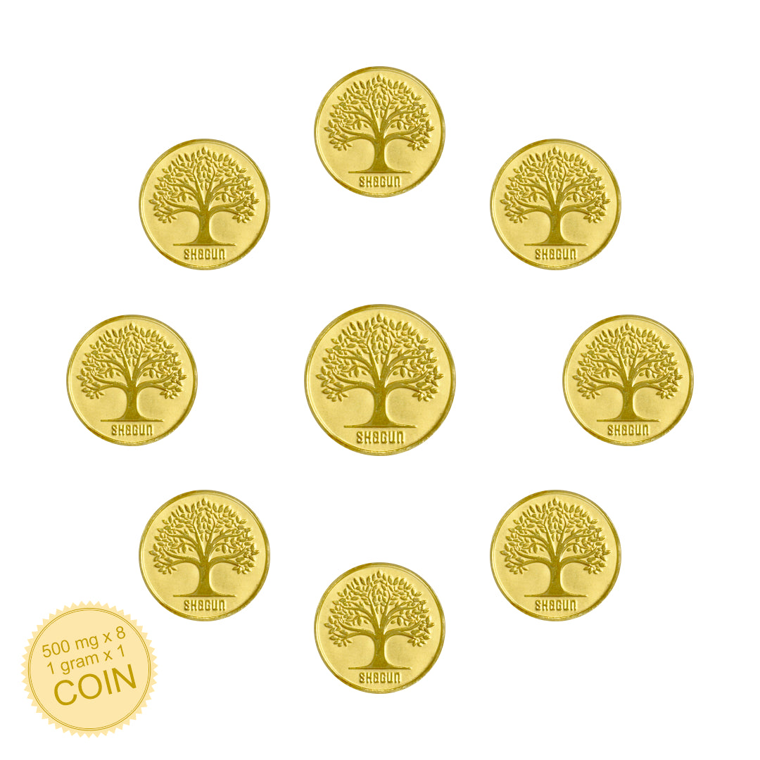 5 Gram Gold coins set - Tree