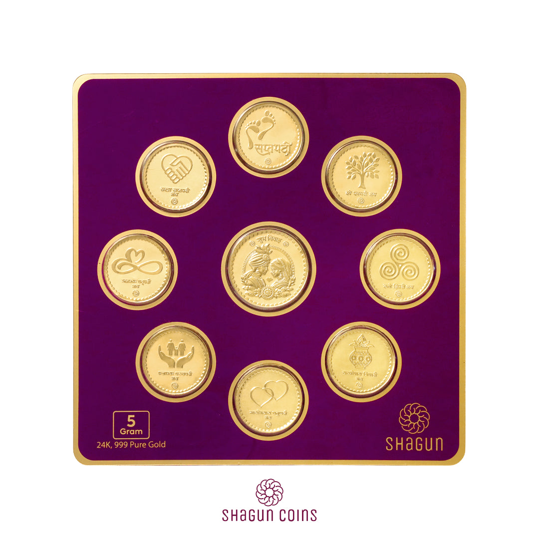 5 Gram Gold coins set - Satpadi
