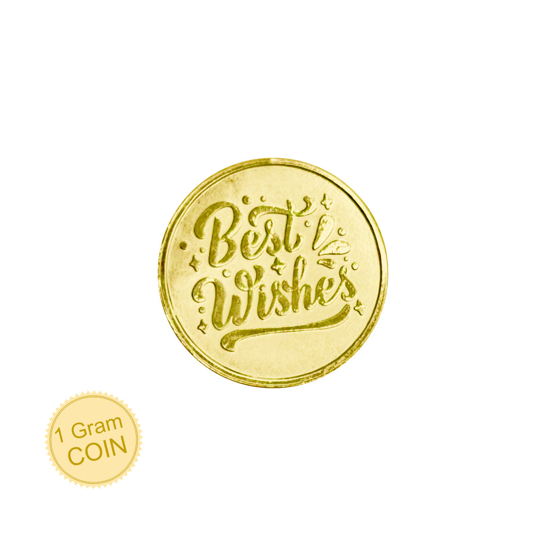 1 Gram Gold Coin - Best Wishes