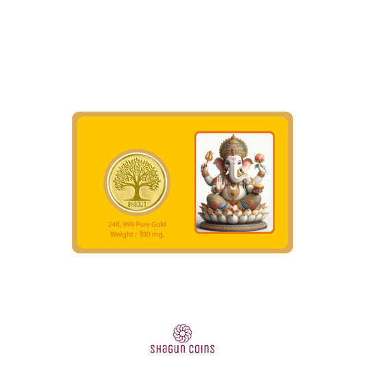 100mg Gold Coin - Ganesh Ji