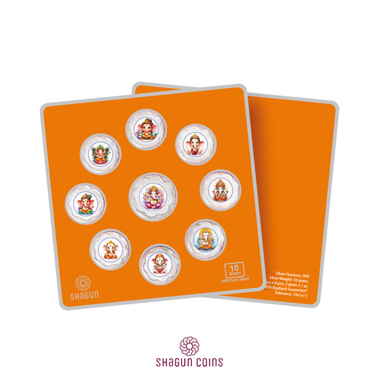 10g Silver Coin Set - Ganpati